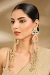 Buy_Vivinia By Vidhi Mehra_Gold Plated Stones, Pearls, Beads Regal Long Dangle Earrings _at_Aza_Fashions