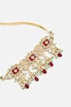Vivinia By Vidhi Mehra_Red Stones, Pearls, Beads Embellished Choker Necklace Set _Online_at_Aza_Fashions