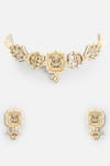 Shop_Vivinia By Vidhi Mehra_Gold Plated Stones, Beads Studded Choker Set _at_Aza_Fashions