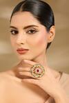 Buy_Vivinia By Vidhi Mehra_Gold Plated Stones, And Kundan Studded Ring _at_Aza_Fashions