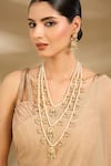 Buy_Vivinia By Vidhi Mehra_White Pearls, Stones, Beads Layered Embellished Necklace Set _at_Aza_Fashions