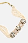 Shop_Vivinia By Vidhi Mehra_Multi Color Stones, Pearls Embellised Choker Set _Online_at_Aza_Fashions