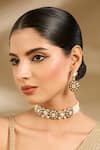 Buy_Vivinia By Vidhi Mehra_Multi Color Stones, Pearls Embellised Choker Set _at_Aza_Fashions