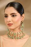 Buy_Vivinia By Vidhi Mehra_Gold Plated Beads, Pearls, Stones Embellished Choker Set _at_Aza_Fashions