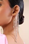 Buy_Mnsh_Silver Plated Crystals, Stones Noir Dangler Ear Cuffs  _Online_at_Aza_Fashions