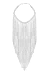 Shop_Mnsh_Silver Plated Fringe Choker Necklace _at_Aza_Fashions
