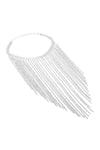 Mnsh_Silver Plated Fringe Choker Necklace _Online_at_Aza_Fashions