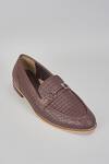 Buy_Rng Safawala_Brown Buckled Herringbone Shoes _at_Aza_Fashions