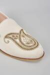 Buy_Rng Safawala_White Paisley Embroidered Loafers _Online_at_Aza_Fashions