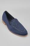 Buy_Rng Safawala_Blue Navy Embroidered Loafers _at_Aza_Fashions