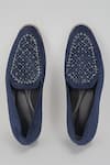 Shop_Rng Safawala_Blue Navy Embroidered Loafers _at_Aza_Fashions