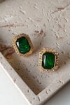 Buy_Bblingg_Green Crystals, Stones Araana Jewelled Studs _at_Aza_Fashions
