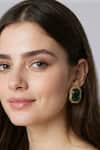Shop_Bblingg_Green Crystals, Stones Araana Jewelled Studs _at_Aza_Fashions