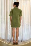 Kay Kay_Green Denim Collared, Button-down Neck Audrey Dress _Online_at_Aza_Fashions