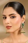 Buy_Vivinia By Vidhi Mehra_Gold Plated Stones, Pearls Embellished Jhumkas _at_Aza_Fashions