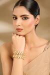 Buy_Vivinia By Vidhi Mehra_Gold Plated Stones, Rhinestones Polki Embellished Bangles _at_Aza_Fashions