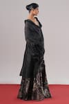 Urvashi Kaur_Black Brocade, Silk, Tissue Zari Etoile Woven Lehenga _Online_at_Aza_Fashions