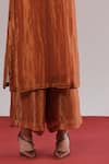 Urvashi Kaur_Orange Silk Heiko Handwoven Zari Pant _Online_at_Aza_Fashions