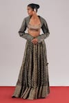 Buy_Urvashi Kaur_Beige Tissue, Silk Scoop Neck Arris Handwoven Bralette _at_Aza_Fashions