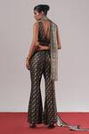 Shop_Urvashi Kaur_Black Brocade, Silk Zyra Wide-leg Pant _at_Aza_Fashions