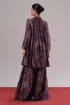 Shop_Urvashi Kaur_Purple Brocade, Silk Sequins, Embroidery Suki Woven Gharara _at_Aza_Fashions