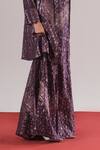 Urvashi Kaur_Purple Brocade, Silk Sequins, Embroidery Suki Woven Gharara _Online_at_Aza_Fashions
