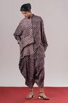 Buy_Urvashi Kaur_Purple Denote Striped Handwoven Draped Pant _at_Aza_Fashions