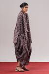 Urvashi Kaur_Purple Denote Striped Handwoven Draped Pant _Online_at_Aza_Fashions