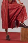 Shop_Urvashi Kaur_Red Tissue, Silk Denote Handwoven Draped Pant _at_Aza_Fashions