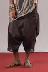 Shop_Urvashi Kaur_Brown Silk Denote Handwoven Tissue Dhoti Pant _Online_at_Aza_Fashions