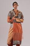 Buy_Urvashi Kaur_Gold Brocade, Tissue, Silk Patched Woven Trench Coat _at_Aza_Fashions