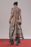 Shop_Urvashi Kaur_Grey Tissue, Silk Ilana Handwoven Wide Legged Pant _at_Aza_Fashions