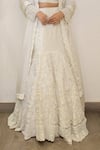 Buy_Label Deepshika Agarwal_White Organza Pearls, Beads, Embroidery Sweetheart Mermaid Hand Lehenga Set _Online_at_Aza_Fashions