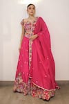 Buy_Label Deepshika Agarwal_Pink Silk, Bemberg Embroidery, Tassels Sweetheart Neck Hand Lehenga Set _Online_at_Aza_Fashions