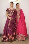 Buy_Label Deepshika Agarwal_Pink Silk, Bemberg Embroidery, Tassels Sweetheart Neck Hand Lehenga Set 