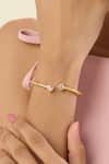 Buy_Isharya_Gold Plated Crystals Nuitra Cuff Bracelet _at_Aza_Fashions