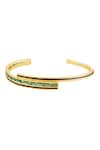Isharya_Gold Plated Gemstones, Crystals Dreama Green Cuff Bracelet _Online_at_Aza_Fashions