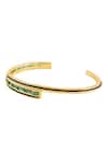 Buy_Isharya_Gold Plated Gemstones, Crystals Dreama Green Cuff Bracelet _Online_at_Aza_Fashions