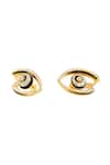 Isharya Gold Plated Crystals Somnia Eye Stud Earrings Online at Aza Fashions Isharya_Gold Plated Crystals Somnia Eye Stud Earrings _Online_at_Aza_Fashions