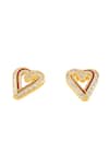 Isharya_Gold Plated Crystals Liminal Heart Stud Earrings _Online_at_Aza_Fashions