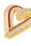 Shop_Isharya_Gold Plated Crystals Liminal Heart Stud Earrings _Online_at_Aza_Fashions