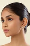 Buy_Isharya_Gold Plated Crystals Liminal Heart Stud Earrings _at_Aza_Fashions