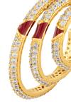Shop_Isharya_Gold Plated Crystals Eclipta Triple Hoop Earrings _Online_at_Aza_Fashions