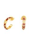 Isharya_Gold Plated Crystals Auralis Fiery Hoop Earrings _Online_at_Aza_Fashions