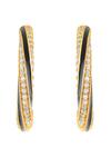 Isharya_Gold Plated Crystals Phantasma Double Hoop Earrings _Online_at_Aza_Fashions