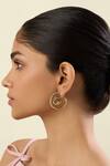 Shop_Isharya_Gold Plated Crystals Phantasma Double Hoop Earrings _Online_at_Aza_Fashions