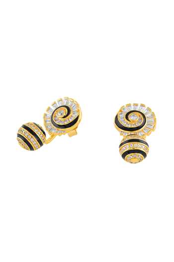 Buy_Isharya_Gold Plated Crystals Fridae Dangler Earrings_Online_at_Aza_Fashions