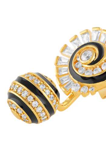 Shop_Isharya_Gold Plated Crystals Fridae Dangler Earrings_Online_at_Aza_Fashions
