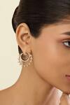 Buy_Isharya_Gold Plated Crystals Tanguya Double Hoop Earrings _at_Aza_Fashions