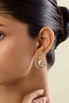 Shop_Isharya_Gold Plated Crystals Surra Statement Hoop Earrings _at_Aza_Fashions